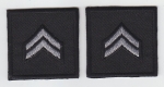 CPL Corporal SILVER on BLACK collar patches Solid Style